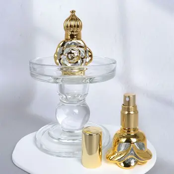 Cam rolon şişe 15ml Mini uçucu yağ Konteyner Taşınabilir Karıştırma Parfüm Şişesi Altın Boş Roll-On Şişeler 15ml