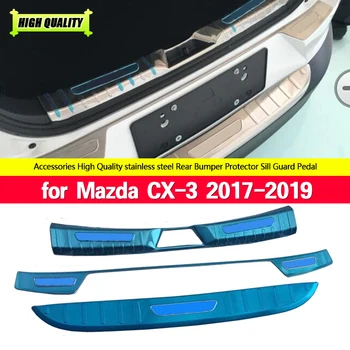 Paslanmaz Çelik Arka Tampon Koruyucu Bagaj Eşiği el tutamağı kapağı Koruma Sticker Plaka Trim için MAZDA CX-3 CX3 CX 3 2017-2019