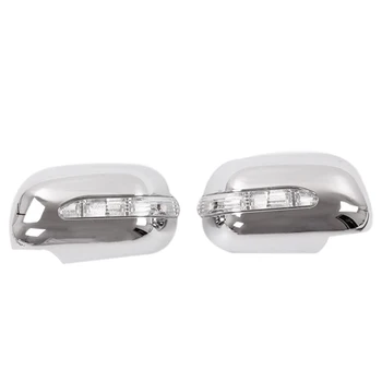 Toyota Hilux Vigo 2005-2011 için Gümüş Krom Dikiz Yan Kapı Ayna Kapağı Kapağı led sinyal lambası Lambası