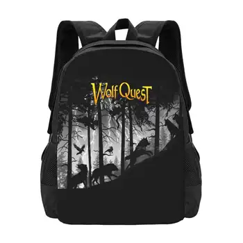 Kurt Paketi In-Wolfquest Rüya okul sırt çantaları Gençler Kızlar Seyahat Çantaları Kurt Kurt Paketi Yıldırım Orman Wolfquest Rüya
