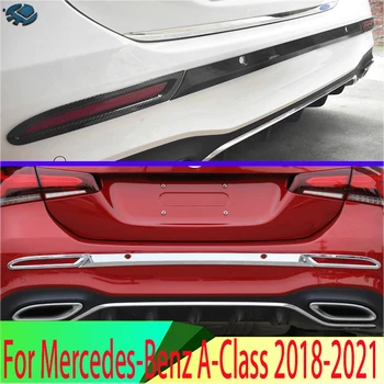 Mercedes-Benz A Sınıfı için A180 A200 A250 (V177) 2018-2021 2019 2020 Araba aksesuarlar ABS Krom Arka Tampon Trim Sis Lambası