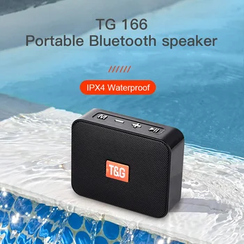 TG166 Mini Taşınabilir Bluetooth 4.2 Hoparlör Küçük Kablosuz Müzik Sütun Subwoofer USB Hoparlörler TF FM Radyo ile Telefonlar için T & G