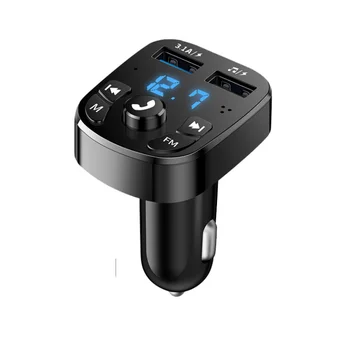 Araba Bluetooth uyumlu Müzik Adaptörü FM Verici Alıcı Araç Kiti MP3 Ses Çalar Handsfree 3.1 A USB Hızlı Şarj Cihazı