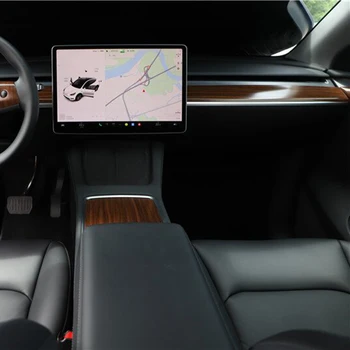 Dashboard Trim Şerit Kapak Tesla Modeli 3 Y 2021 2022 2023 ABS Malzeme Merkezi Konsol Dekorasyon