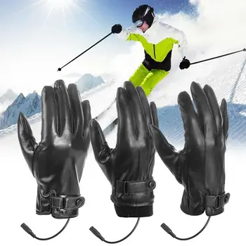 USB ısıtma eldivenleri Kış sıcak eldiven Su geçirmez dokunmatik ekran ısıtma eldivenleri Açık Balıkçılık Motosiklet yürüyüş Bisiklet