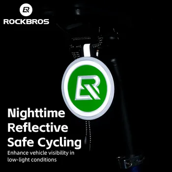 ROCKBROS Bisiklet Yansıtıcı Sticker EVA Gece Güvenlik Bisiklet Logo Dokulu Yüzey Bisiklet Yansıtıcı İşaretleyiciler Bisiklet Aksesuarları
