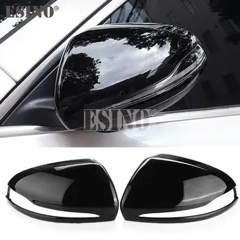 2 x ABS Parlak Siyah Dikiz Yan Ayna Yapışkanlı Kılıf Kapakları Düzeltir Mercedes Benz İçin W205 W213 W222 X156 X253 GLB
