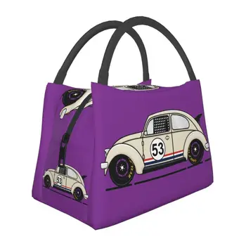 Klasik Araba Yarışı Herbie Termal Yalıtımlı Öğle Yemeği Çantaları Kadınlar için Yeniden Kullanılabilir yemek kutusu İş Seyahat Depolama Yemek yiyecek kutusu