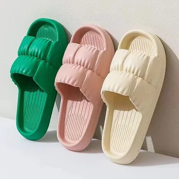 Yaz Kalın Platform Terlik Kadın Kore Plaj Yumuşak Eva Terlik Ev Flip Flop Bayanlar Moda Taban Bulut Sandalet